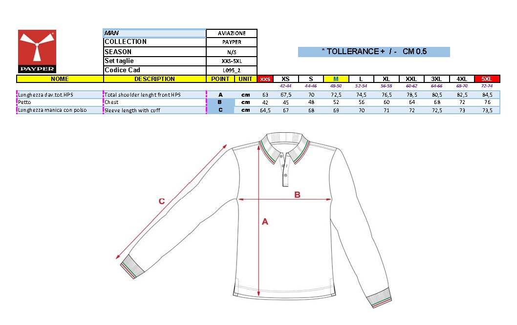 misure polo